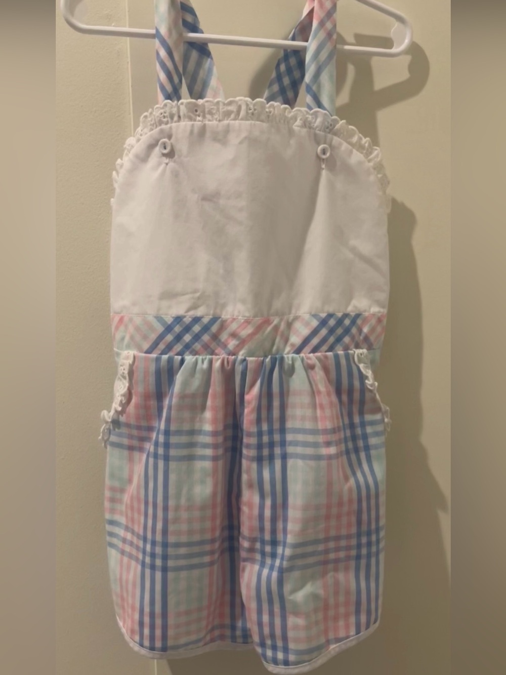 The Beaufort Bonnet Company White Bodice Pastel Plaid Romper